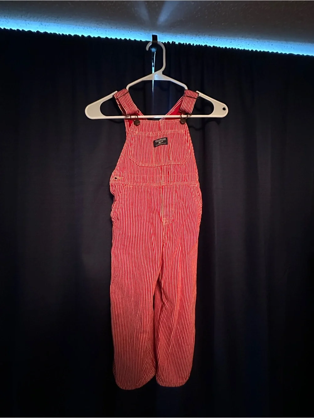 OshKosh B'gosh Toddler Boy Hickory Stripe Overalls - Red/White